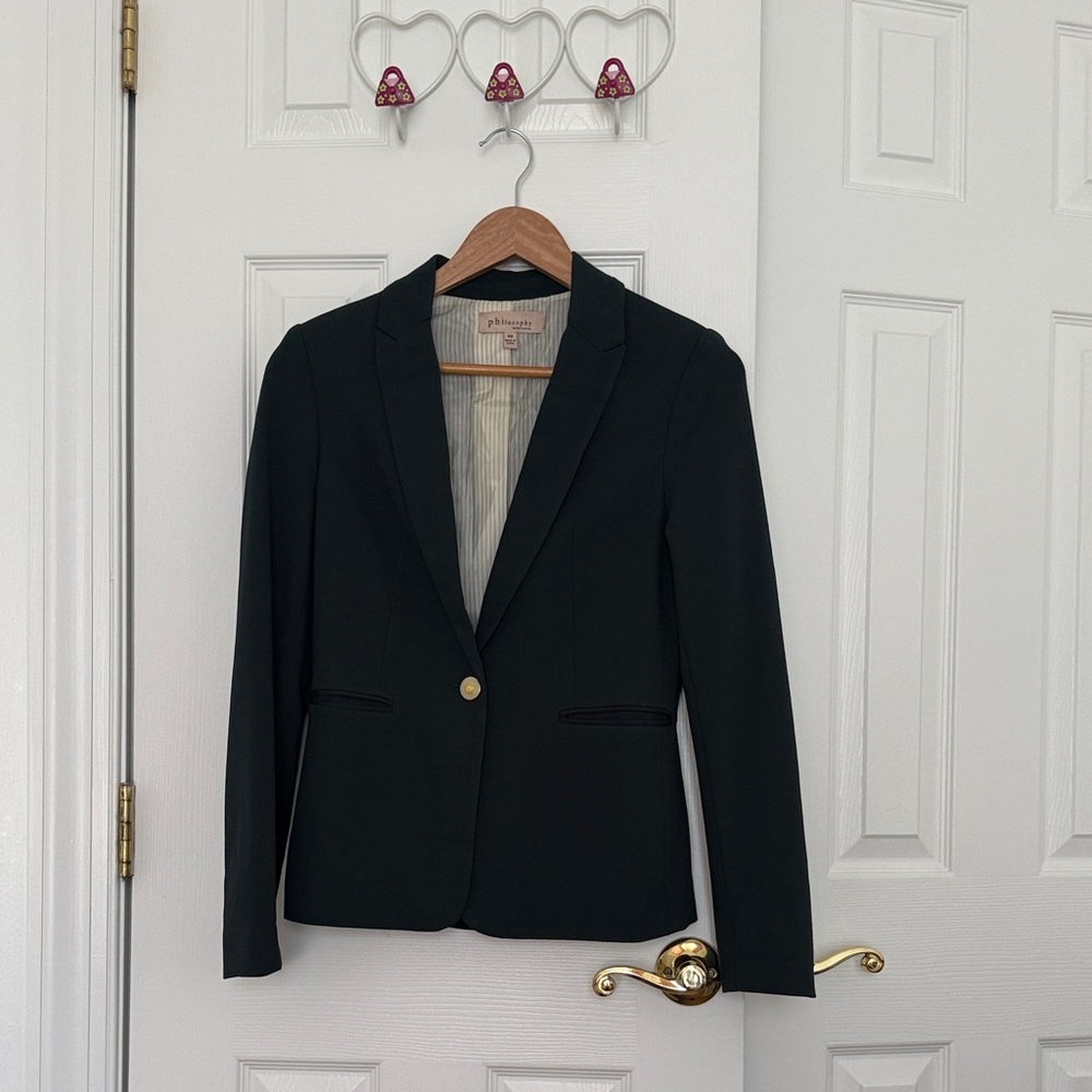 Philosophy dark green Blazer with Gold Button